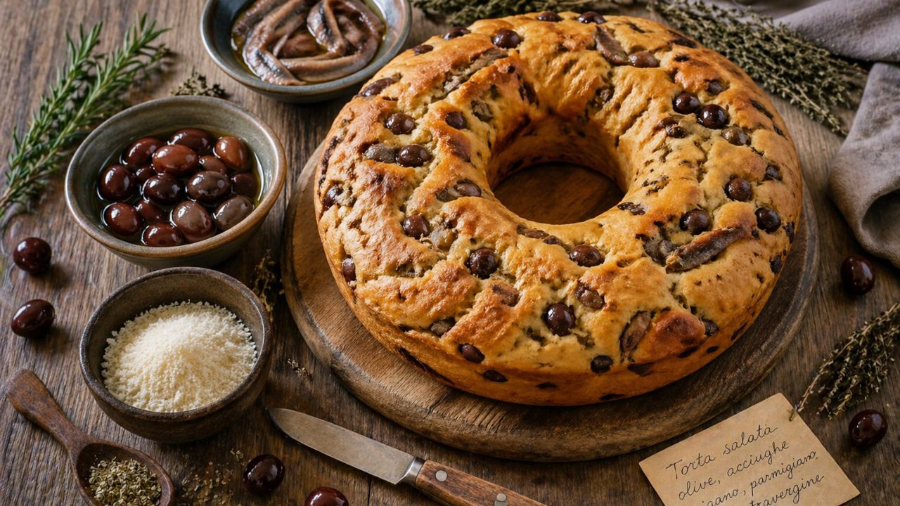 Ciambella salata con olive taggiasche