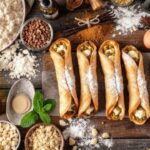 Dolce della domenica 26 aprile cannoli siciliani con ricotta di pecora e pistacchio di Bronte autentici
