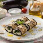 Involtini di melanzane con ricotta e menta fresca antipasto siciliano freddo perfetto per picnic estivi
