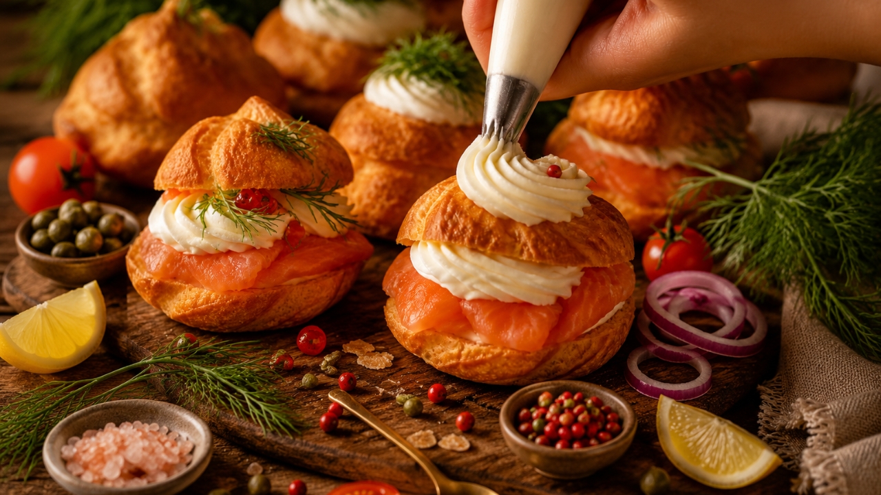 Bignè salati al salmone