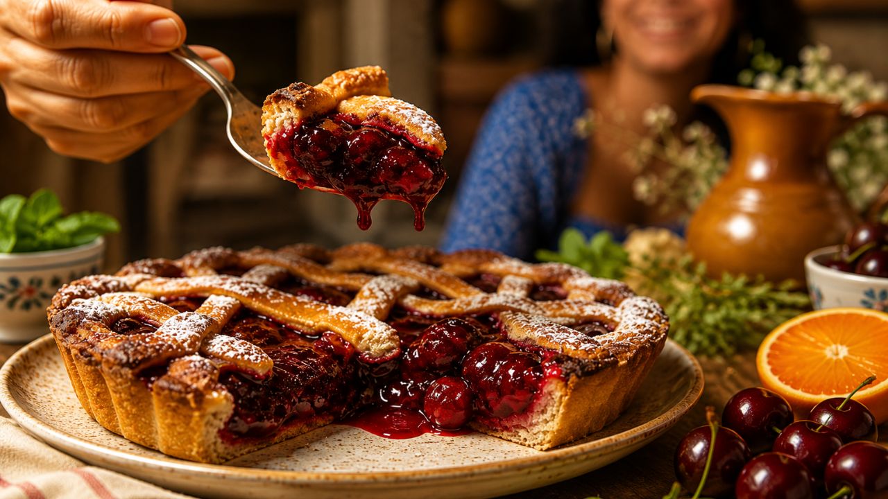 Crostatine con marmellata di ciliegie fatta in casa