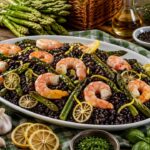 Insalata di riso venere con gamberi di Sanremo e asparagi: il primo freddo perfetto per il picnic del 1° maggio