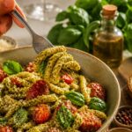 Pasta fredda alla siciliana con pesto trapanese: il primo fresco perfetto per picnic della Repubblica