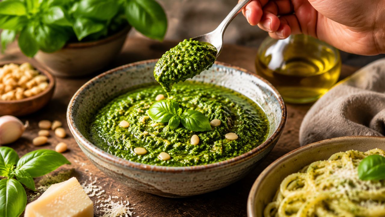 Pesto di rucola e mandorle siciliane