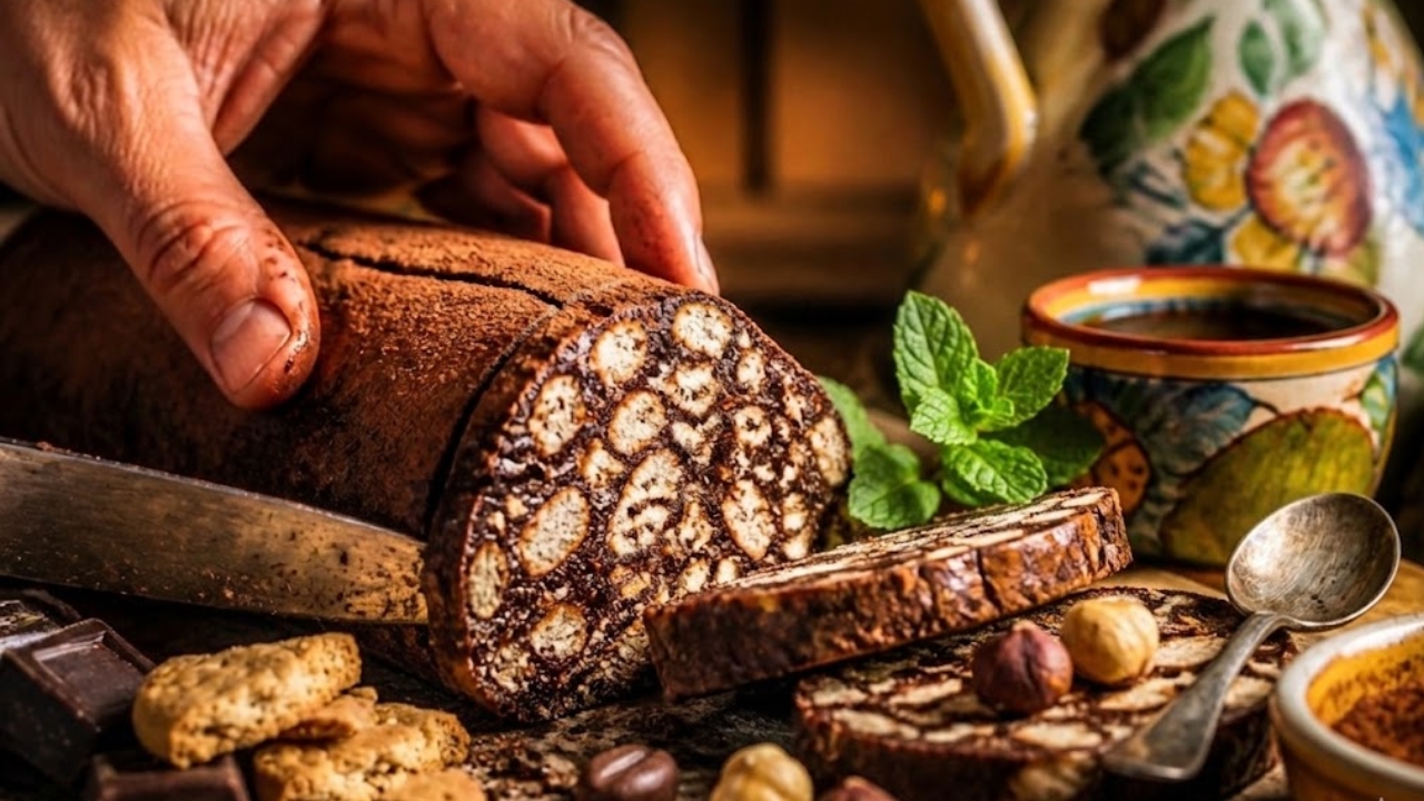 Salame al cioccolato con 3 ingredienti