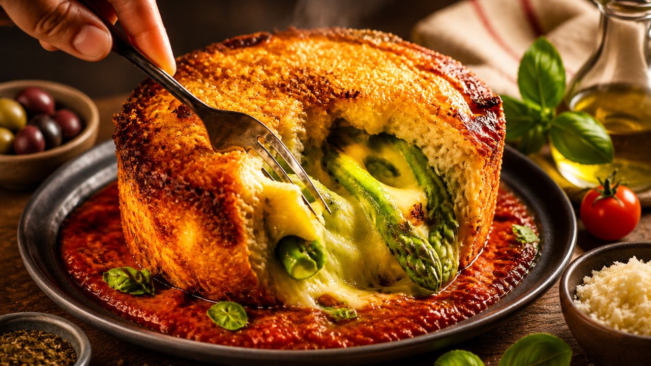 Tortino di asparagi e Parmigiano Reggiano DOP